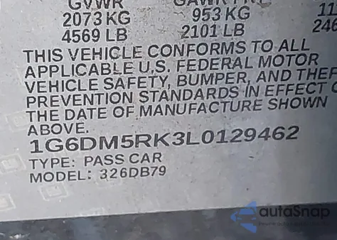 2020 Cadillac Ct5 Luxury z USA, uszkodzony, nr VIN 1G6DM5RK3L0129462